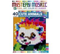 Cute Animals Mystery Mosaic Color By Number: 40 Adorable Pixel Art Creatures to Color and Reveal - A Fun and Relaxing Activity Book for All Ages (Pocket Mosaic Color By Number)