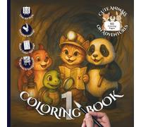 Cute Animals on Adventures - Coloring Book 1 - Detailed Line-Art Style: 50 Designs in 25 Fun Settings for Adults and Kids (Cute Animals on Adventures (Line Art, Doodle and Mandala))