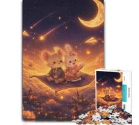 Cute Animals on Magic Carpet Ride Jigsaw Puzzle for Adults, 1000 Pieces | During puzzle time: Puzzle for Adults: New Year puzzle activity, activity for family time.