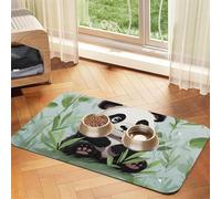 Cute Animals Pet Feeding Mat Absorbent Pu Leather Dog Cat Food Mats Contain Spills Protects Floors, Anti-Slip Rubber Backing Dog Bowl Mats Easy Clean Pet Placemats 40x60cm