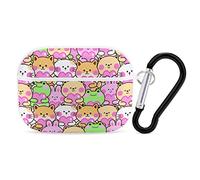 Cute Animals Print Case Cover for AirPods Pro Case 2nd/1st Generation with Key Chain Full Protective Durable Shockproof Wireless Headphone Case PC Hard