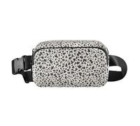 Cute Animals Seamless Pattern Women Men Teenagers Fashion Waist Bag Fanny Pack for Travel Gym Work, Cow Spot Black and White, One Size