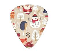 Cute Animals With Snowman Guitar Picks 12-Pack, Guitars Accessories For Men Women Professional Guitarist, Musicians And Beginner