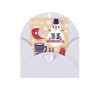 Cute Animals With Snowman Printing Holiday Love Buckle Pearl Paper Envelopes Greeting Vertical Thinking Of You Cards 6 X 4 Inch