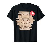 Cute anime animal girl drinking Boba Kawaii Aesthetic girl T-Shirt