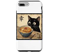 Cute Anime Black Cat With Ramen Kanji Happiness Noodles Case for iPhone 7 Plus/8 Plus
