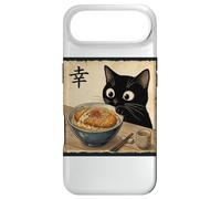 Cute Anime Black Cat With Ramen Kanji Happiness Noodles Case for iPhone Air