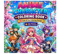 Cute Anime Character Coloring Book: 35 Adorable Coloring Designs with Color Reference Gallery: Anime Character Coloring Book for All Ages