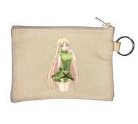 Cute Anime elf Girl hot Babe Fantasy Art Key Chain Coin Purse Beige