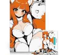 Cute Anime Fox Girl Illustration 1000 Piece Jigsaws for Adults Puzzle Mental Boost Clear Print Fun Challenge Great Gift (38x26cm)