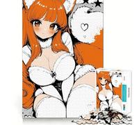 Cute Anime Fox Girl Illustration for Adults 1000 Piece Jigsaw Puzzle Mindful Game Quality Print Happy Challenge Unique Gift (50x75cm)