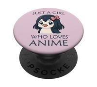Cute Anime Girl Penguin Design PopSockets Adhesive PopGrip