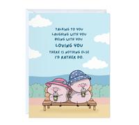 Cute Anniversary Birthday Card, for Mom Dad/Her Him/Girlfriend Wife/Husband Boyfriend, Friendship Thank You Kawaii Greeting Card (There is nothing else, I’d rather do)