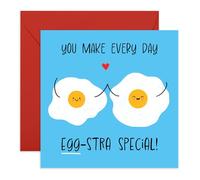 Cute Anniversary Card - Every Day Egg-Stra Special - Sweet & Romantic Love Card for Partner, Boyfriend, Girlfriend, Husband, Wife, Fiance, Spouse, Babe - Valentines Day Ideas - Comes with Stickers