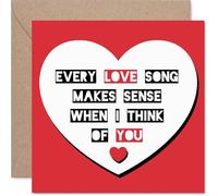 Cute Anniversary Card - Every Love Song Makes Sense - Adorable Happy Anniversary Card for Women Men, 145mm Joke Humour Anniversaries Greeting Cards