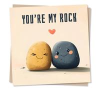 Cute Anniversary Card for a Special Someone - Rocks, Love, Hearts - For a Soulmate, Loved One, Girlfriend, Boyfriend, Partner, Wife, Husband