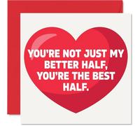 Cute Valentines Card for Boyfriend Girlfriend Husband Wife - Better Half - Heartfelt Wedding Anniversary Card for Women Men Her Him, 145mm Greeting Cards Fiance Fiancee