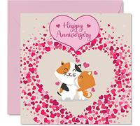 Cute Anniversary Card for Boyfriend Girlfriend Husband Wife - Cute Cat Couple - Heartfelt Wedding Anniversary Card for Women Men Her Him, 145mm Greeting Cards Fiance Fiancee