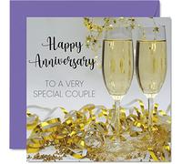 Cute Anniversary Card for Couple - Happy Anniversary Special Couple - Classy Wedding Card for Women Men Her Him, 145mm Greeting Cards Fiance Fiancee
