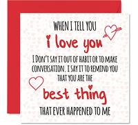 Cute Anniversary Card for Him Her - I Love You, You Are The Best Thing, Valentines Day Birthday Card Boyfriend Girlfriend Husband Wife Partner, 145mm Romantic Greeting Cards Fiance Fiancee