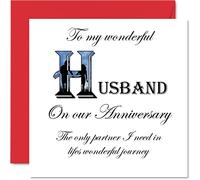 Cute Anniversary Card for Husband - Lifes Wonderful Journey - Funny Wedding Anniversary Card for Women Men Her Him, 145mm Greeting Cards Fiance Fiancee