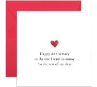Cute Anniversary Card for Husband or Wife - 'Annoy for the rest of my days' Heart Design - Valentine's Day - Funny Gift for Boyfriend Girlfriend - Blank Inside with Envelope