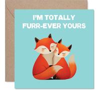 Cute Anniversary Card - Furr-Ever Yours - Adorable Happy Anniversary Card for Women Men, 145mm Joke Humour Anniversaries Greeting Cards