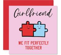 Cute Anniversary Card - Jigsaw Pieces - Romantic Happy Anniversary Card for Girlfriend, 145mm Sweet I Love You Anniversaries Greeting Cards