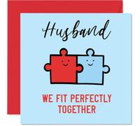Cute Anniversary Card - Jigsaw Pieces - Romantic Happy Anniversary Card for Husband, 145mm Sweet I Love You Anniversaries Greeting Cards