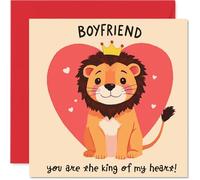 Cute Anniversary Card, Lion Heart | Romantic Happy Anniversary Card for Women and Men, 145mm Sweet I Love You Anniversaries Greeting Cards