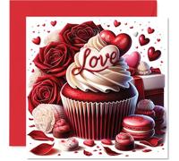 Cute Anniversary Card - Love Cupcakes - Happy Anniversary Card for Soulmate Lover, 145mm Joke Humour Anniversaries Greeting Cards