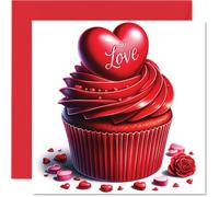 Cute Anniversary Card - Love Cupcakes - Happy Anniversary Card from Husband Wife Boyfriend Girlfriend, 145mm Joke Humour Anniversaries Greeting Cards