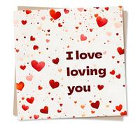 Cute Anniversary or Birthday Card for Partner - Adorable - I Love Loving You - Hearts, Heartfelt - For Husband, Wife, Girlfriend, Boyfriend - Valentines