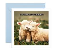 Cute Anniversary or Congratulations Card -To Both of Ewe -Sweet Sheeps for Anniversary Engagement Wedding Greeting for Couple Friends Parents Mum Dad Aunt Uncle Him Her Them -Comes with Stickers