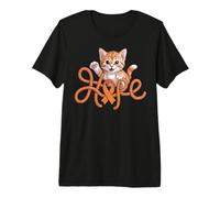 Cute Appendix Cancer Awareness Orange Ribbon Cat Hope Premium T-Shirt