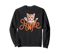 Cute Appendix Cancer Awareness Orange Ribbon Cat Hope Sweatshirt