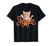 Cute Appendix Cancer Awareness Orange Ribbon Cat Hope T-Shirt