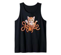 Cute Appendix Cancer Awareness Orange Ribbon Cat Hope Tank Top