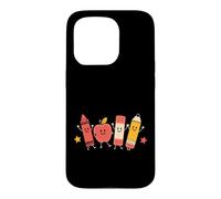 Cute Apple Notebook Pencil Back to School Student Teacher Case for iPhone 15 Pro