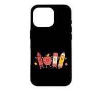 Cute Apple Notebook Pencil Back to School Student Teacher Case for iPhone 16 Pro