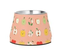 Cute Apples Fruit Peach Bowls for Dogs Enhanced Stainless Steel Feeder Pets Bowl for Slow Feed Cats Whisker Friendly