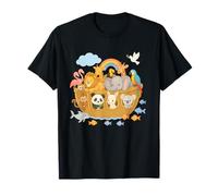 Cute Archa Noah Animal Boat Bible Story Children's Design T-Shirt