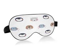 Cute Arctic Animals Breathable Sleeping Eyes Mask, Cool Feeling Eye Sleep Cover for Summer Rest, Elastic Contoured Blindfold for Women & Men Travel