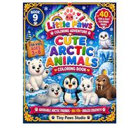 Cute Arctic Animals Coloring Book: 40 Fun & Easy Polar Animal Coloring Pages for Kids Ages 3-8 (Little Paws Coloring Adventure)