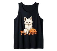 Cute Arctic Fox with Pumpkin Halloween Design for Fox Lovers Tank Top