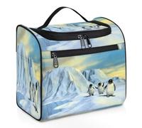 Cute Arctic Penguin Travel Makeup Bag for Women Men Girls Boys, Penguin 11.2 L Toiletry Wash Pouch Bag Hanging Toiletries Cosmetic Organizer Shower Bag