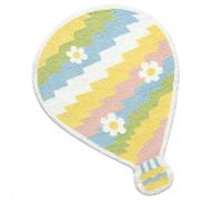 Cute Area Rug, Funny Hot Air Balloon Area Mats, Shaggy High Pile Non Slip Soft Absorbent Washable, Bedroom Bedside Bathroom Kids Gaming Nursery Room Rugs Home Decor Rug (Hot Air Balloon, 36" x 47")