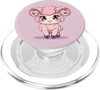 Cute Aries Zodiac Ram - Adorable Astrology Animal in Pink PopSockets PopGrip for MagSafe
