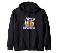 Cute Ark Animals Zip Hoodie