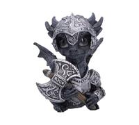 Cute Armoured Dragon Figurines Set - Gothic Fantasy Dragon Ornaments Collection (Sir Axewing)
